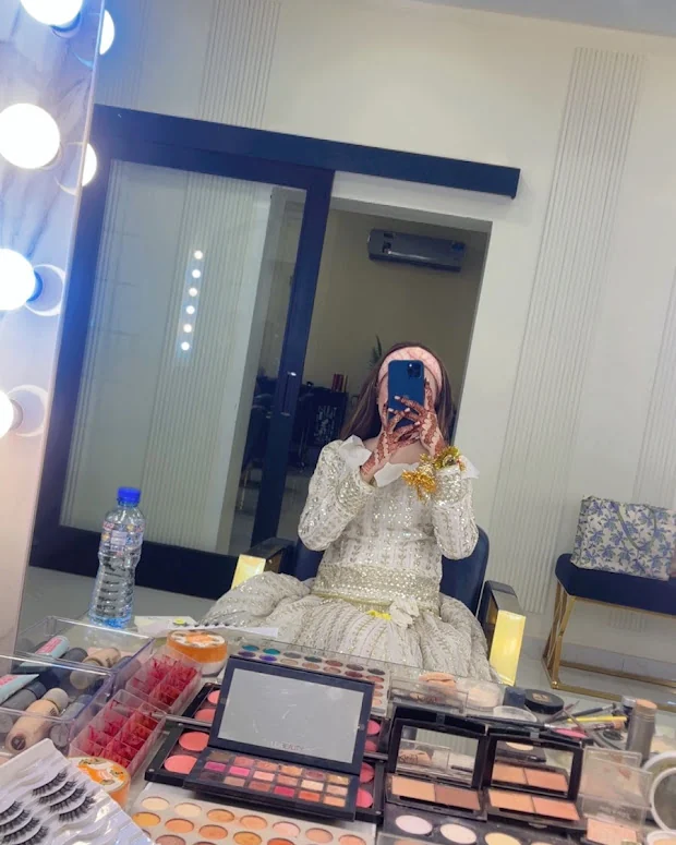 Makeup station inside Samya Sheraz salon